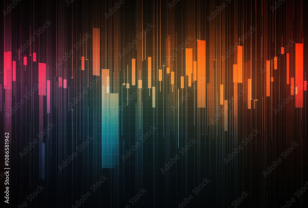 Aufkleber abstract colorful data visualization chart showing market trends