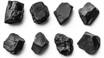 Coal on Isolated White Background