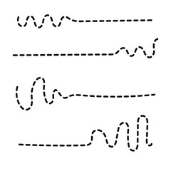 Hand drawing dash line collection vector