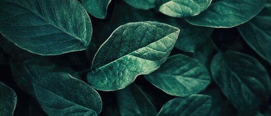 A close up of green leaves with a wet, shiny appearance