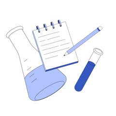 Science flask and test tube for scientific experiments