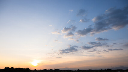 Beautiful sky and cloud at high. Landscape include space, light of nature, sunset, sunrise, horizon...