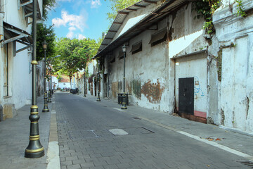 Obraz premium Kota Lama or Old City, Semarang downtown street with old historical building