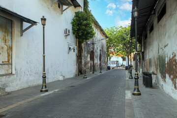 Kota Lama or Old City, Semarang downtown street with old historical building