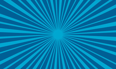 sunburst lines on Blue Background. Light sun rays pattern. Vintage stripes halftone radial wallpaper for comic, poster, banner, advertising backdrop, and Circus scene.