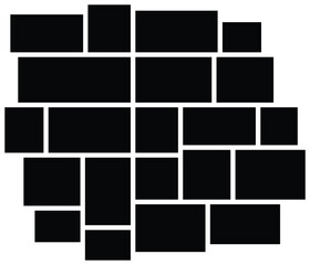 Photo collage with random mosaic square tiles seamless, repeatable cubism pattern, texture. wall mood board  for picture display presentation.