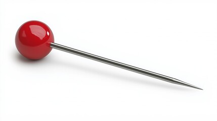 close up of a pushpin on white background with clipping path