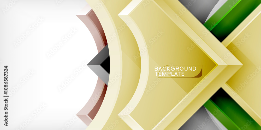 Poster Geometric design abstract background - circles and triangles