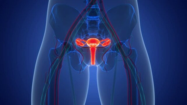 Female Reproductive System Anatomy Animation Concept