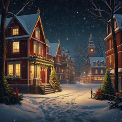 Christmas tree in front of a house