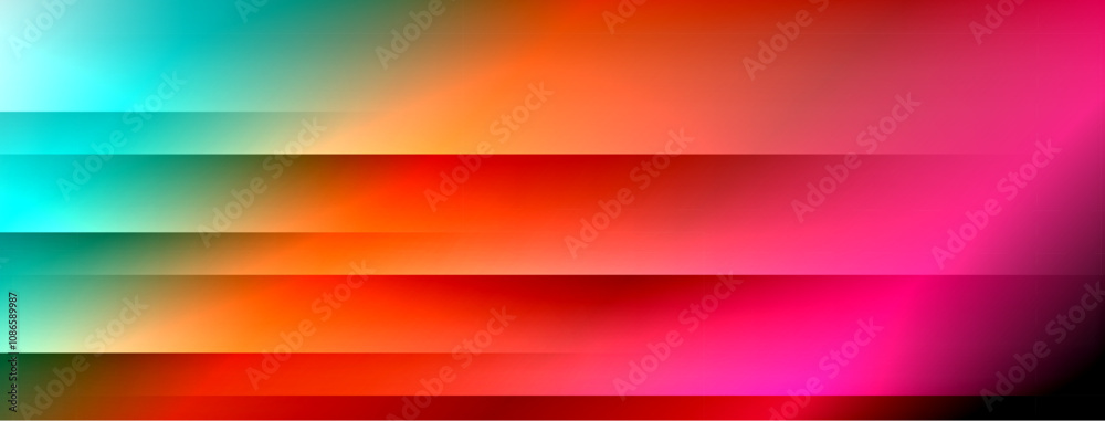 Aufkleber Dynamic shadow lines with gradient colors geometric background