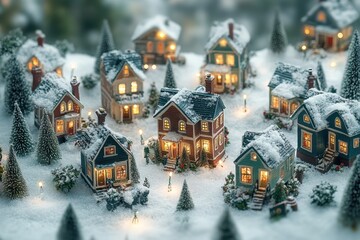 Thumbnail 8K resolution reits dlss Micro frontend Simulated reality Giftee Proptech Huspy Holy Stone Christmas village with miniature houses twinkling lights and a dusting of snow on the rooftops