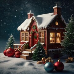 Christmas tree in front of a house