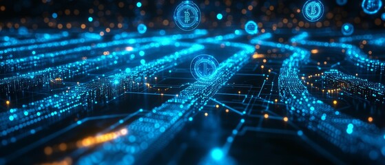 Fototapeta premium Asset Blockchain Pathways, Digital Asset Tokenization