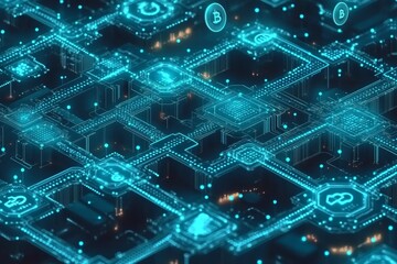 Fototapeta premium Asset Blockchain Pathways, Digital Asset Tokenization