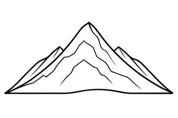 Black line art of a mountain with simple design