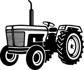Set of retro tractor icons. Design elements for logo, label, emblem, sign. Vector illustration