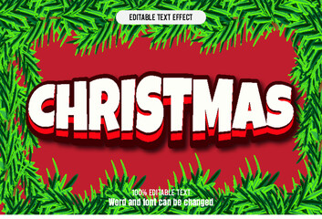 Christmas editable text effect 3d emboss Cartoon