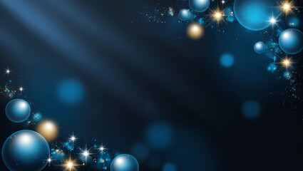 background of abstract glitter lights. blue, gold and black.
