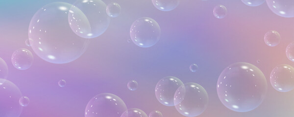 Realistic soap vector bubbles png isolated on transparent background. The effect of falling and flying bubbles. Glass bubble effect.	
