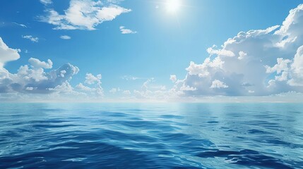 Obraz premium Serene Ocean View Under Bright Blue Sky