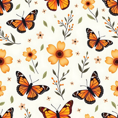Butterfly with sunflowers 
