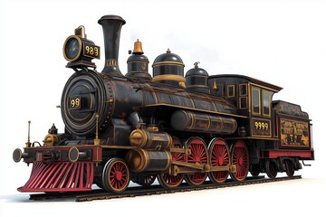 Naklejka premium Train with steam locomotive series Ov. Isolated on white a background