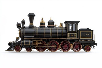 Train with steam locomotive series Ov. Isolated on white a background