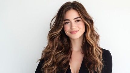 Naklejka premium Happy young girl on a white background 