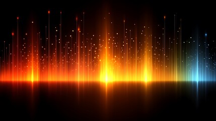 Abstract Representations of Colorful Binary Code Cascading Light Patterns with Digital Aesthetic for Use in Technology or Creative Projects