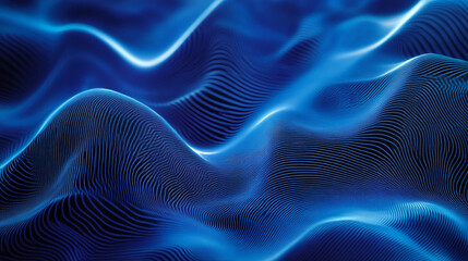Abstract background with swirling blue wave patterns, symbolizing radio frequencies and telecommunications technology. 