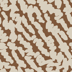 Naklejka premium Neutral Colour Abstract Brush Strokes Seamless Pattern Design