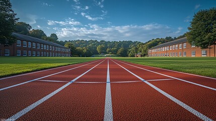 Speed and Simplicity - Vibrant Athletic Track Design with Copy Space for Banners