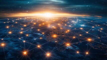 Connected World - Global Network Illuminated