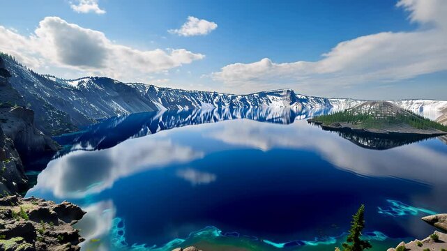 landscape view of crater lake Footage 4K