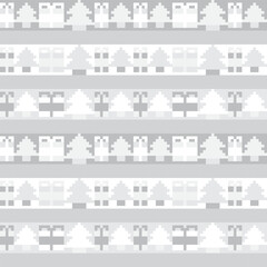 Monochrome Christmas Fair Isle Seamless Pattern Design