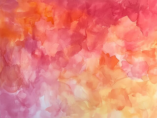 Fototapeta premium Abstract peach orange watercolor background texture. Vibrant watercolor blend of peach and orange hues