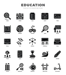Education icon pack for your website. mobile. presentation. and logo design.