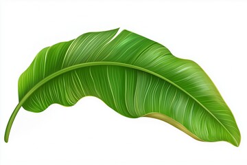 Fototapeta premium Set of tropical leaves isolated on white background. Tropical leaves exotic foliage.