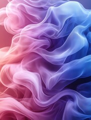 Obraz premium A colorful, flowing piece of fabric with a purple, pink, and blue hue