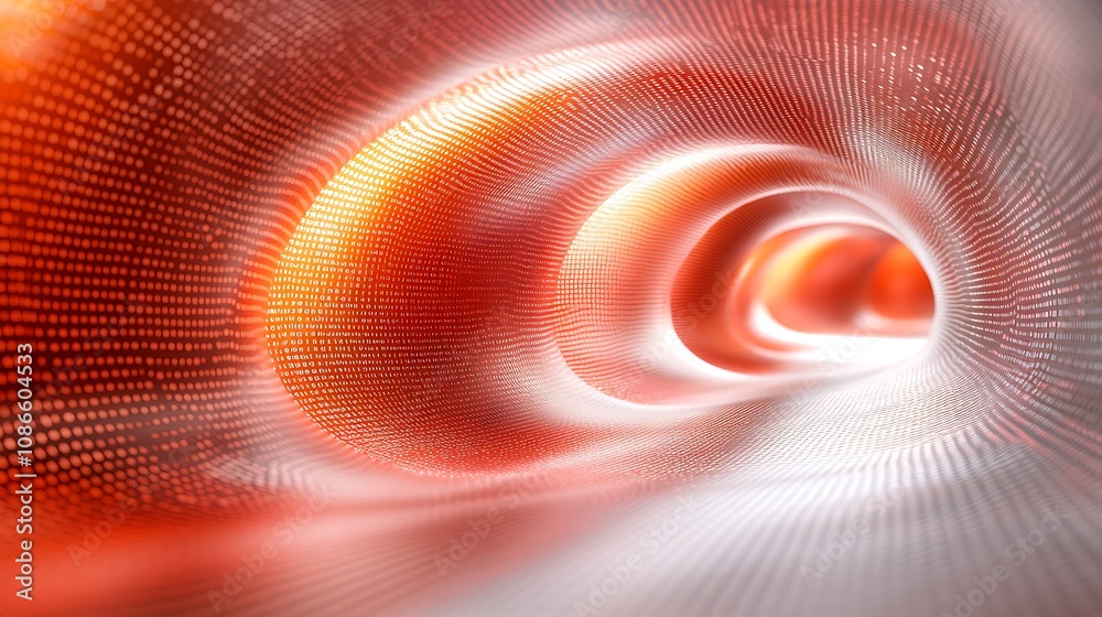 Poster artistic interpretation of binary code in a visually striking abstract design representing digital t