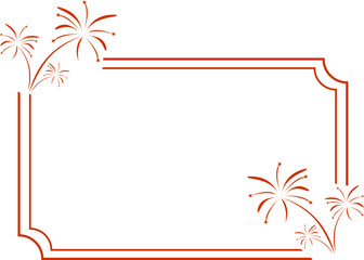 Obraz premium Monoline New Year Fireworks Frame