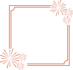 Obraz premium Monoline New Year Fireworks Frame