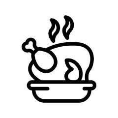 6 roast turkey line icon illustration vector graphic