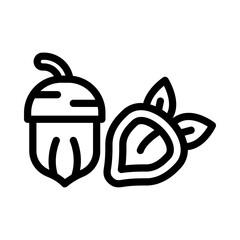 22 hazelnut line icon illustration vector graphic