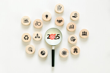 2025 new year goal plan action, Business plan and strategies. Annual plan and development for...