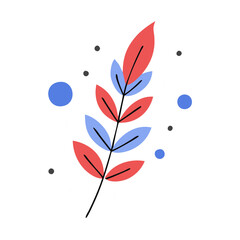 Fototapeta premium Stylized leaf illustration with colorful shapes, modern graphic design concept