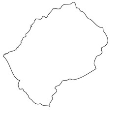 lesotho map outline  isolated on transparent background