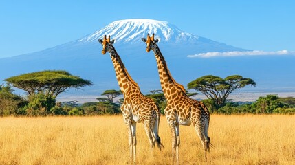 Two Giraffes The African Savanna