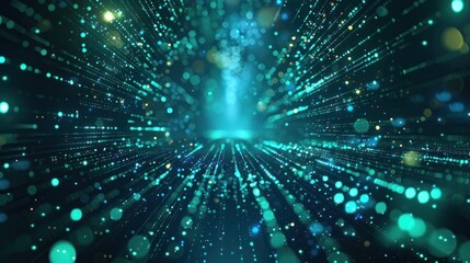 Naklejka premium Abstract Green and Blue Bokeh Lights Background